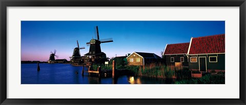 Framed Windmills Zaanstreek Netherlands Print