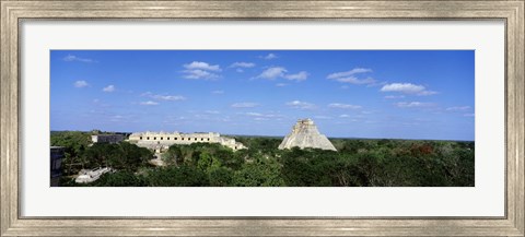 Framed Pyramid Of The Magician Uxmal, Yucatan Peninsula, Mexico Print