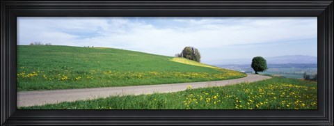Framed Road Fields Aargau Switzerland Print