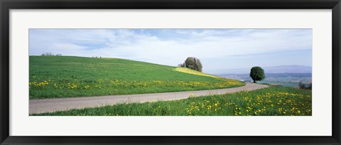 Framed Road Fields Aargau Switzerland Print