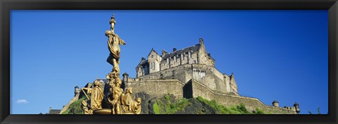 Framed Low angle view of a castle on a hill, Edinburgh Castle, Edinburgh, Scotland Print