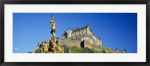 Framed Low angle view of a castle on a hill, Edinburgh Castle, Edinburgh, Scotland Print