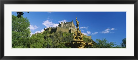 Framed Low Angle View of Edinburgh Castle, Edinburgh, Scotland Print