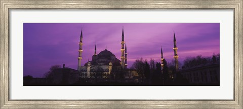 Framed Blue Mosque with Purple Sky, Istanbul, Turkey Print