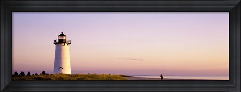 Framed Edgartown Lighthouse, Marthas Vineyard, Massachusetts, USA Print