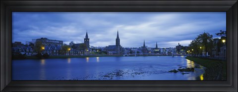 Framed Buildings along the river, Inverness, Scotland Print