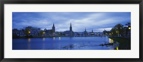 Framed Buildings along the river, Inverness, Scotland Print