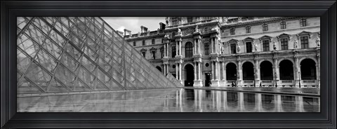 Framed Pyramid in front of an art museum, Musee Du Louvre, Paris, France Print