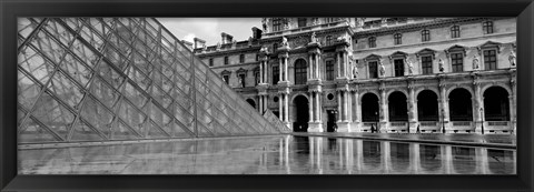 Framed Pyramid in front of an art museum, Musee Du Louvre, Paris, France Print