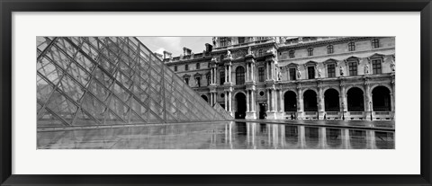 Framed Pyramid in front of an art museum, Musee Du Louvre, Paris, France Print
