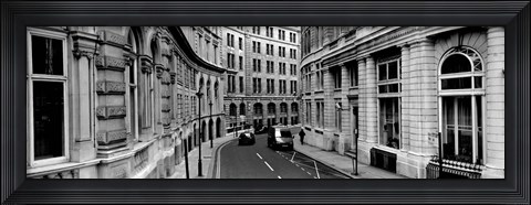 Framed Buildings along a road, London, England Print
