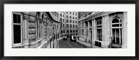 Framed Buildings along a road, London, England Print