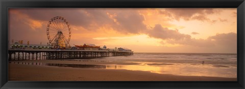 Framed Ferris wheel near a pier, Central Pier, Blackpool, Lancashire, England Print