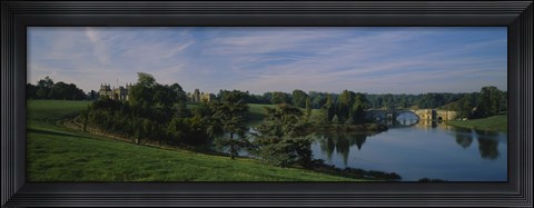 Framed Reflection of trees and a bridge in water, Blenheim Palace, Woodstock, Oxfordshire, England Print