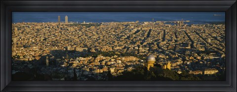 Framed Aerial View of Barcelona, Spain Print