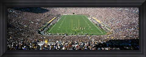 Framed Aerial view of a football stadium, Notre Dame Stadium, Notre Dame, Indiana, USA Print