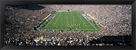 Framed Aerial view of a football stadium, Notre Dame Stadium, Notre Dame, Indiana, USA Print