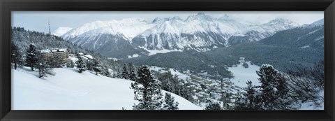 Framed Winter, St Moritz, Switzerland Print