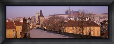 Framed View Of Houses Along The Charles Bridge, Prague, Czech Republic Print