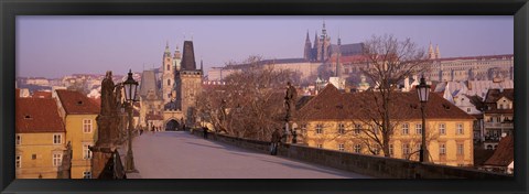 Framed View Of Houses Along The Charles Bridge, Prague, Czech Republic Print