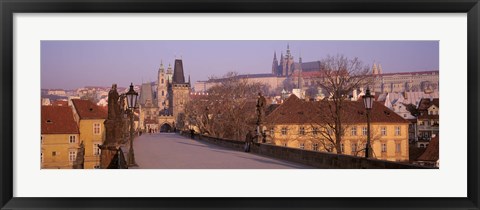 Framed View Of Houses Along The Charles Bridge, Prague, Czech Republic Print