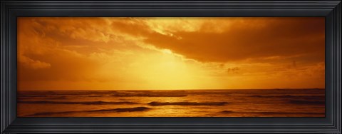 Framed Ocean at dusk, Pacific Ocean, California, USA Print