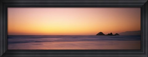Framed Sunset over the ocean, Pacific Ocean, California, USA Print