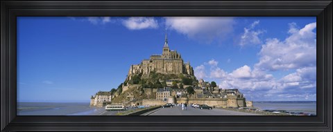 Framed Road leading towards a church, Le Mont Saint Michel, Normandy, France Print
