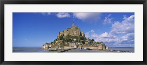 Framed Road leading towards a church, Le Mont Saint Michel, Normandy, France Print