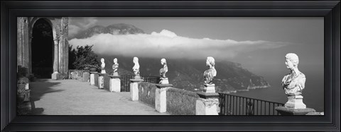 Framed Marble busts along a walkway, Ravello, Amalfi Coast, Salerno, Campania, Italy Print