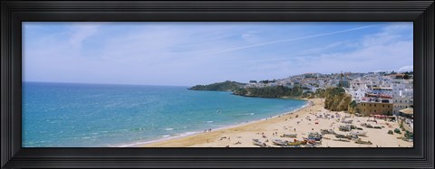 Framed High angle view of the beach, Albufeira, Faro, Algarve, Portugal Print