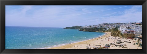 Framed High angle view of the beach, Albufeira, Faro, Algarve, Portugal Print