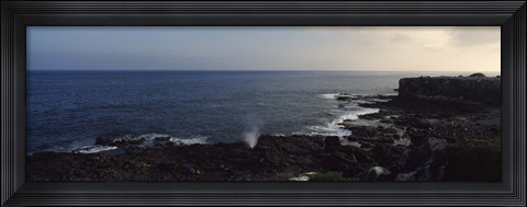 Framed Rock formations at the coast, Punta Suarez, Espanola Island, Galapagos Islands, Ecuador Print
