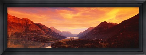 Framed Sunset Over Waterton Lakes National Park, Alberta, Canada Print