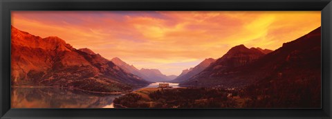 Framed Sunset Over Waterton Lakes National Park, Alberta, Canada Print