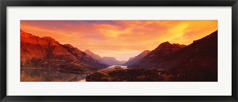 Framed Sunset Over Waterton Lakes National Park, Alberta, Canada Print