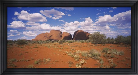 Framed Rock formations on a landscape, Olgas, Northern Territory, Australia Print