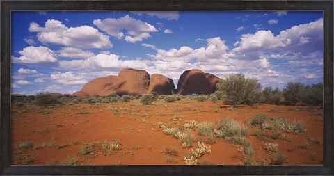Framed Rock formations on a landscape, Olgas, Northern Territory, Australia Print