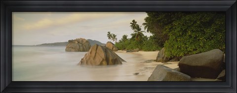Framed Rocks On The Beach, La Digue Island, Seychelles Print