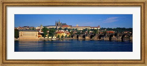 Framed Vitava River Charles Bridge Prague Czech Republic Print