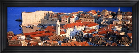 Framed Aerial View, Old Town, Dubrovnik, Croatia Print