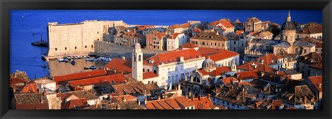 Framed Aerial View, Old Town, Dubrovnik, Croatia Print