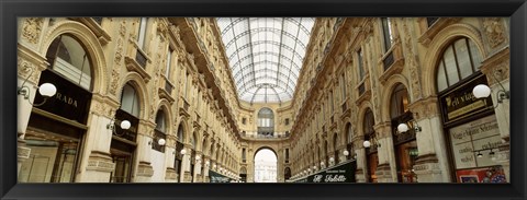 Framed Interiors of a hotel, Galleria Vittorio Emanuele II, Milan, Italy Print