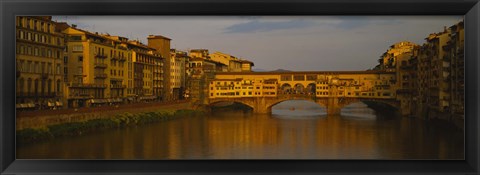 Framed Bridge Across Arno River, Florence, Tuscany, Italy Print