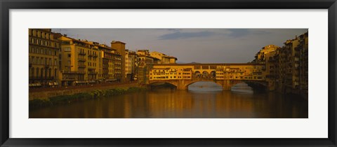 Framed Bridge Across Arno River, Florence, Tuscany, Italy Print