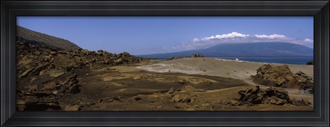 Framed Landscape with ocean in the background, Isabela Island, Galapagos Islands, Ecuador Print
