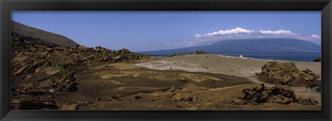 Framed Landscape with ocean in the background, Isabela Island, Galapagos Islands, Ecuador Print