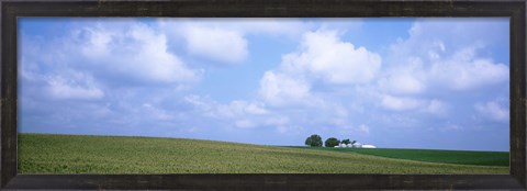 Framed Panoramic view of a landscape, Marshall County, Iowa, USA Print