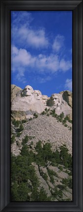 Framed Sculptures of US presidents carved on the rocks of a mountain, Mt Rushmore National Monument, South Dakota, USA Print