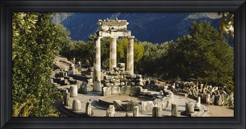 Framed High angle view of a monument, Tholos De Marmaria, Delphi, Greece Print